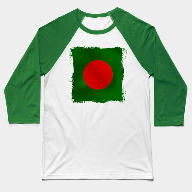 Bangladesh Artwork Baseball T-Shirt by SASTRAVILA